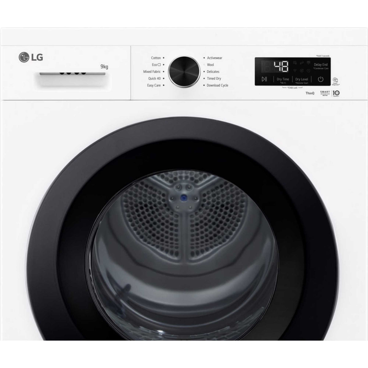 LG Series 2 ThinQ 9kg Heat Pump Tumble Dryer - RHX1009NWK