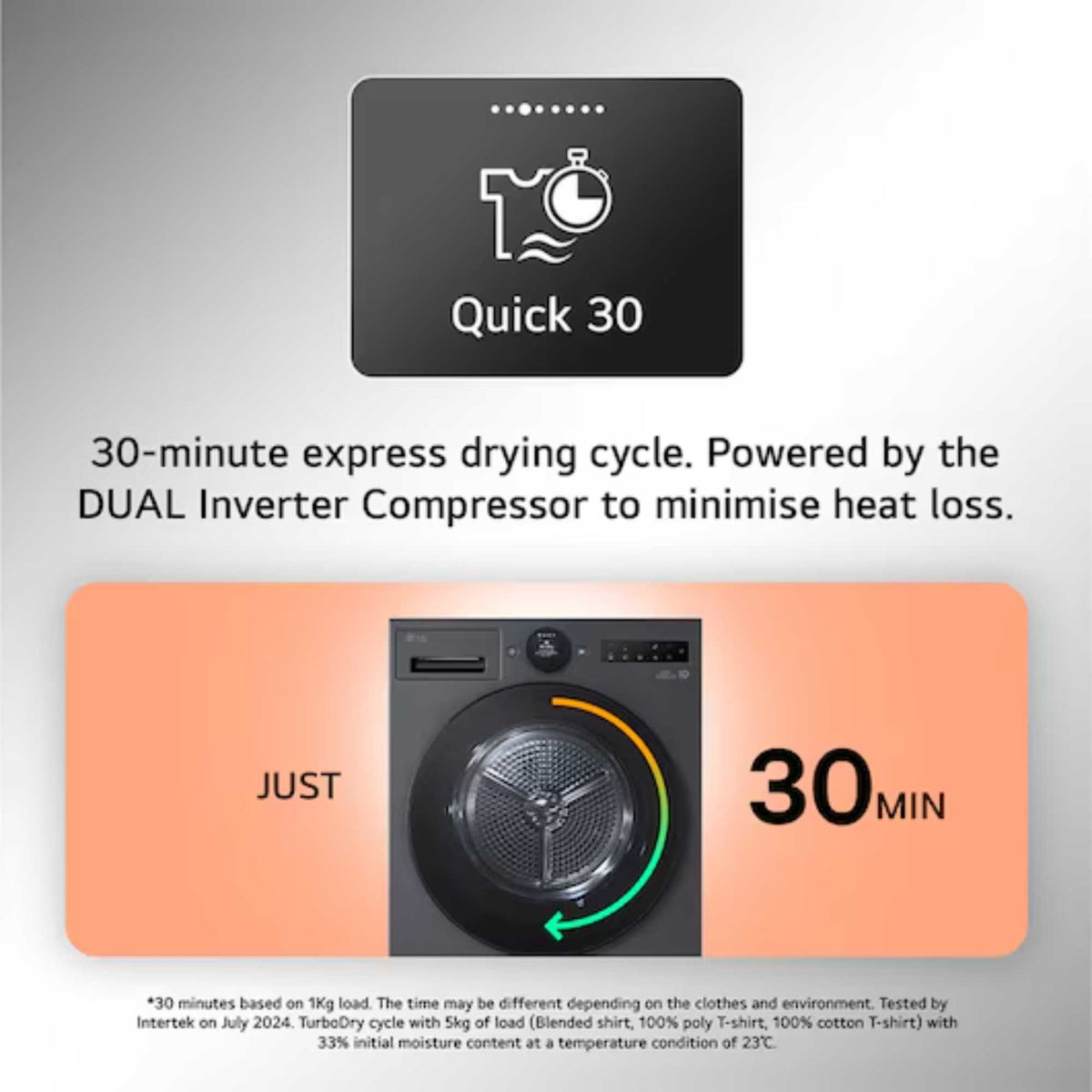LG Series 7 AI Dry 9kg Heat Pump Tumble Dryer - RHX7009TWB