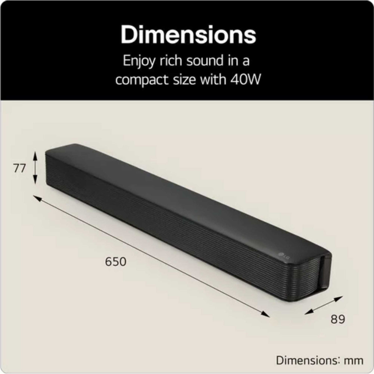 LG SQM1 2.0 Compact Sound Bar