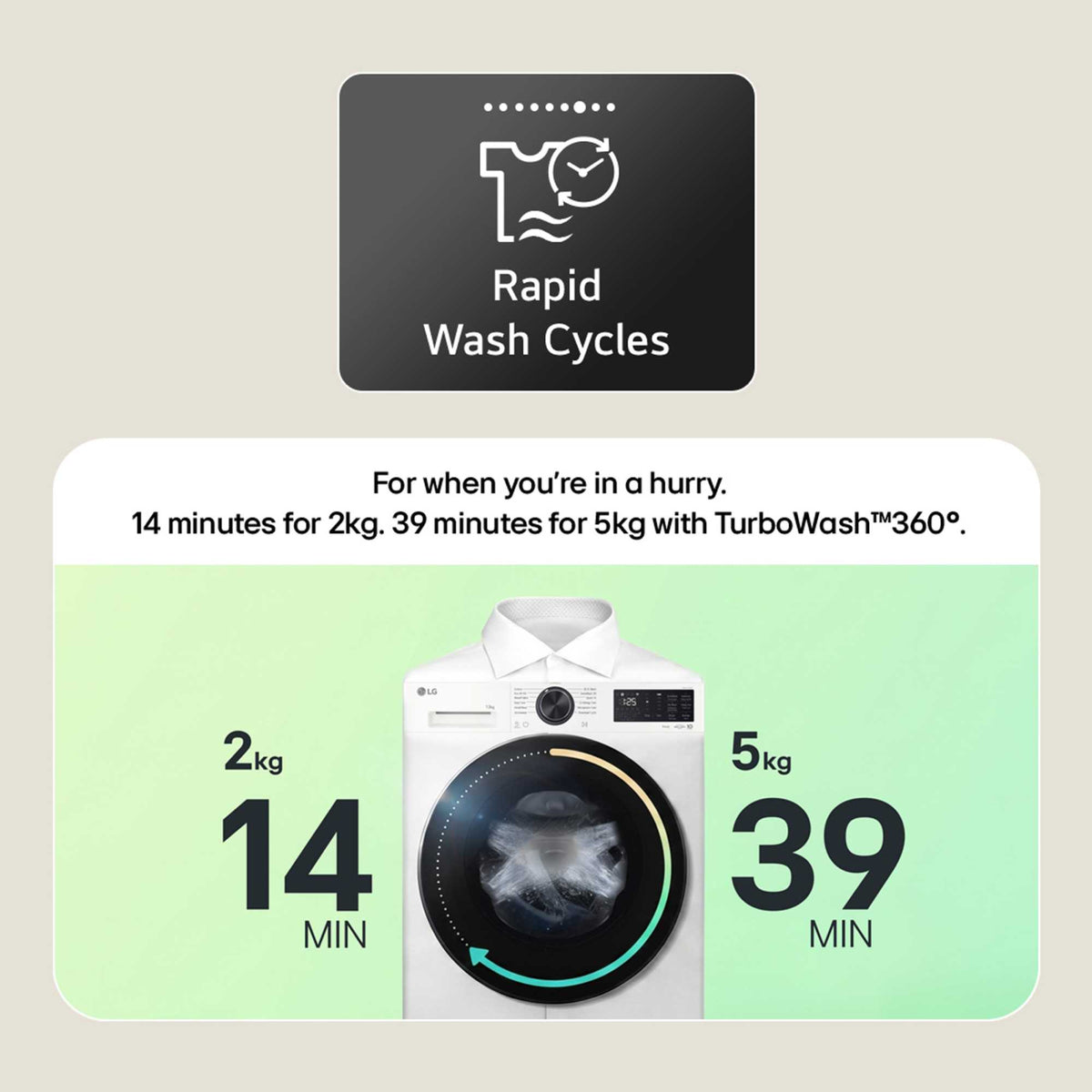 LG Series 3 AI Direct Drive 8kg Wash 5kg Dry 1200rpm Washer Dryer - W2X5085TLB