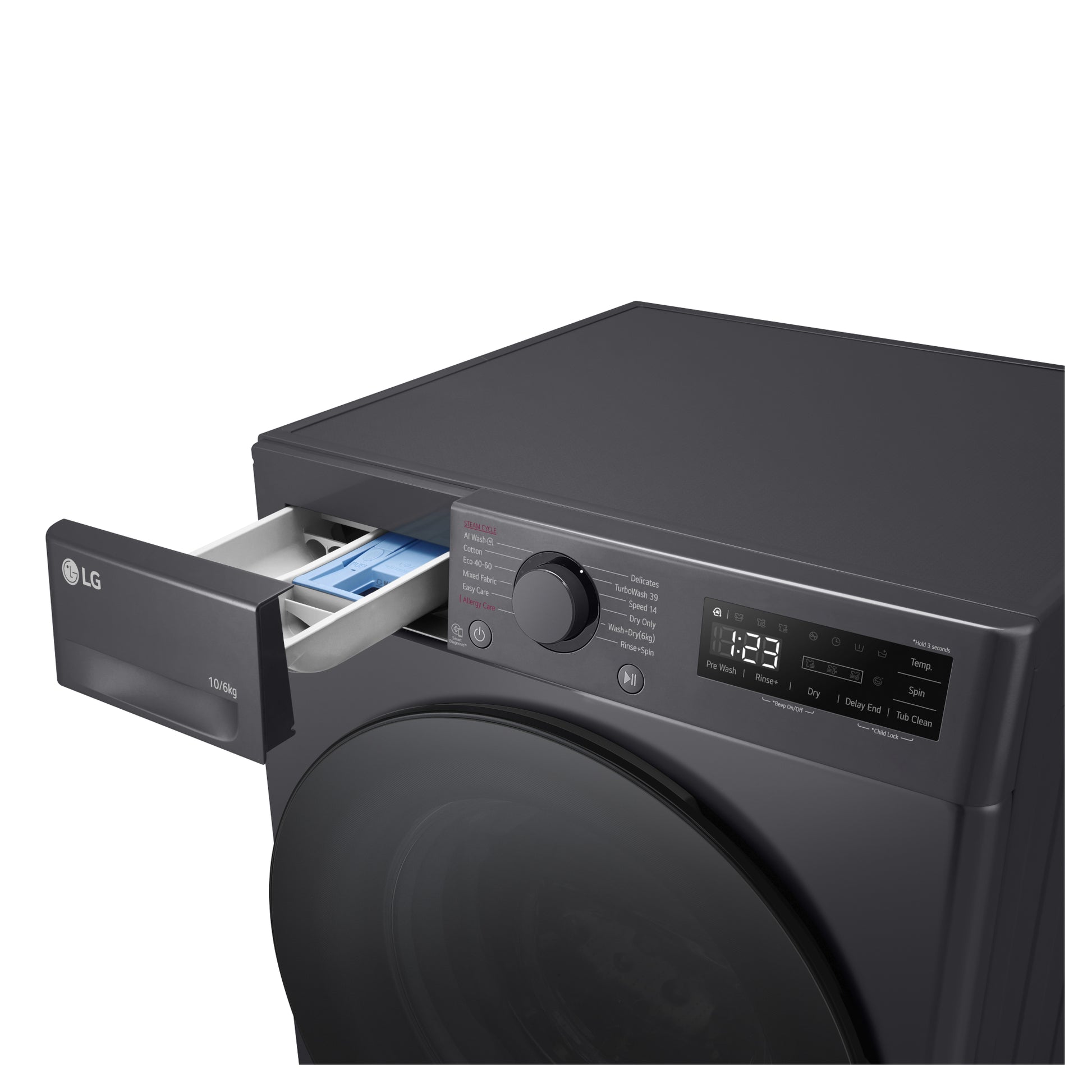 LG Series 4 Pro AI Direct Drive 10kg Wash 6kg Dry 1400rpm Washer Dryer - FWY706GBTN1