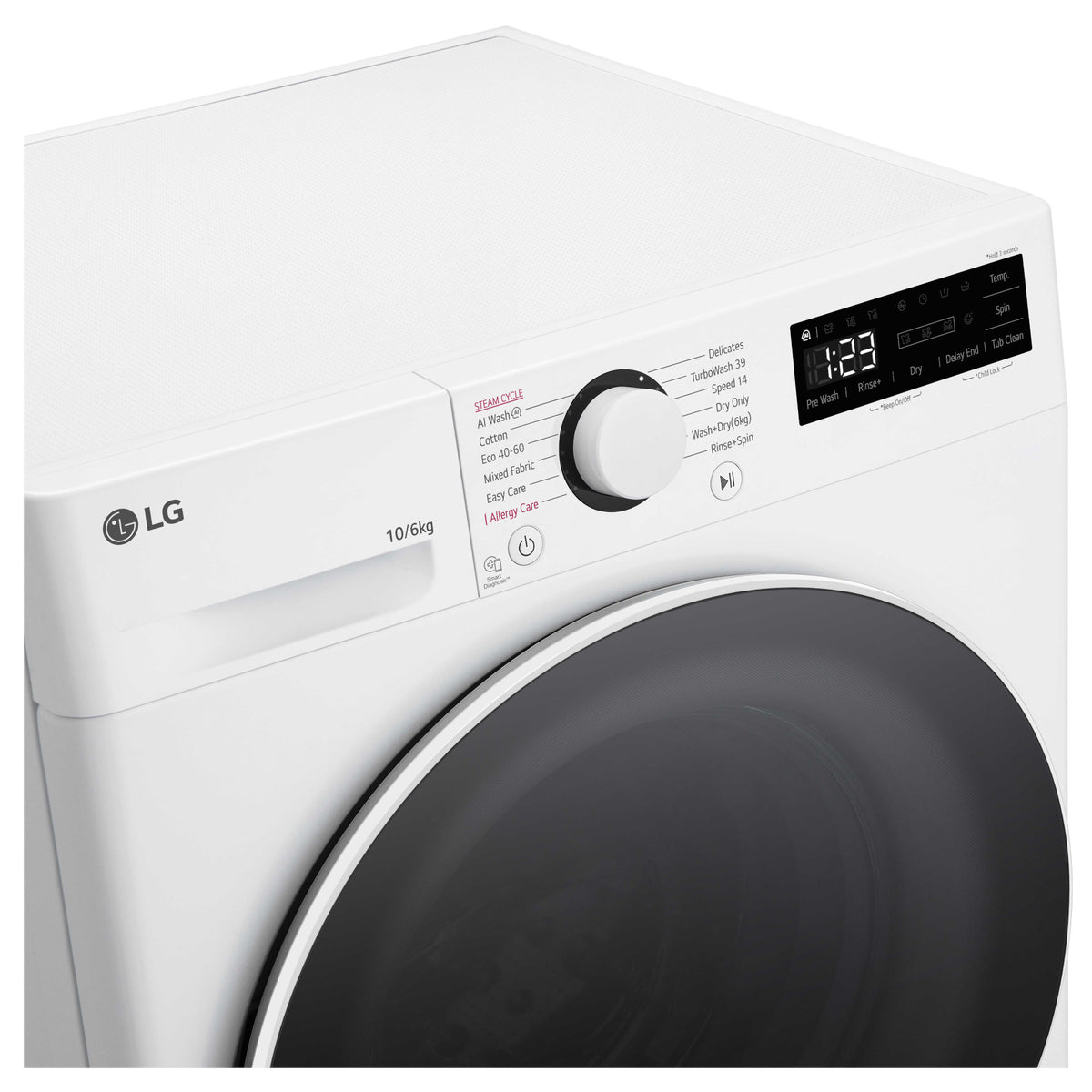 LG Series 4 Pro AI Direct Drive 10kg Wash 6kg Dry 1400rpm Washer Dryer - FWY706WWTN1