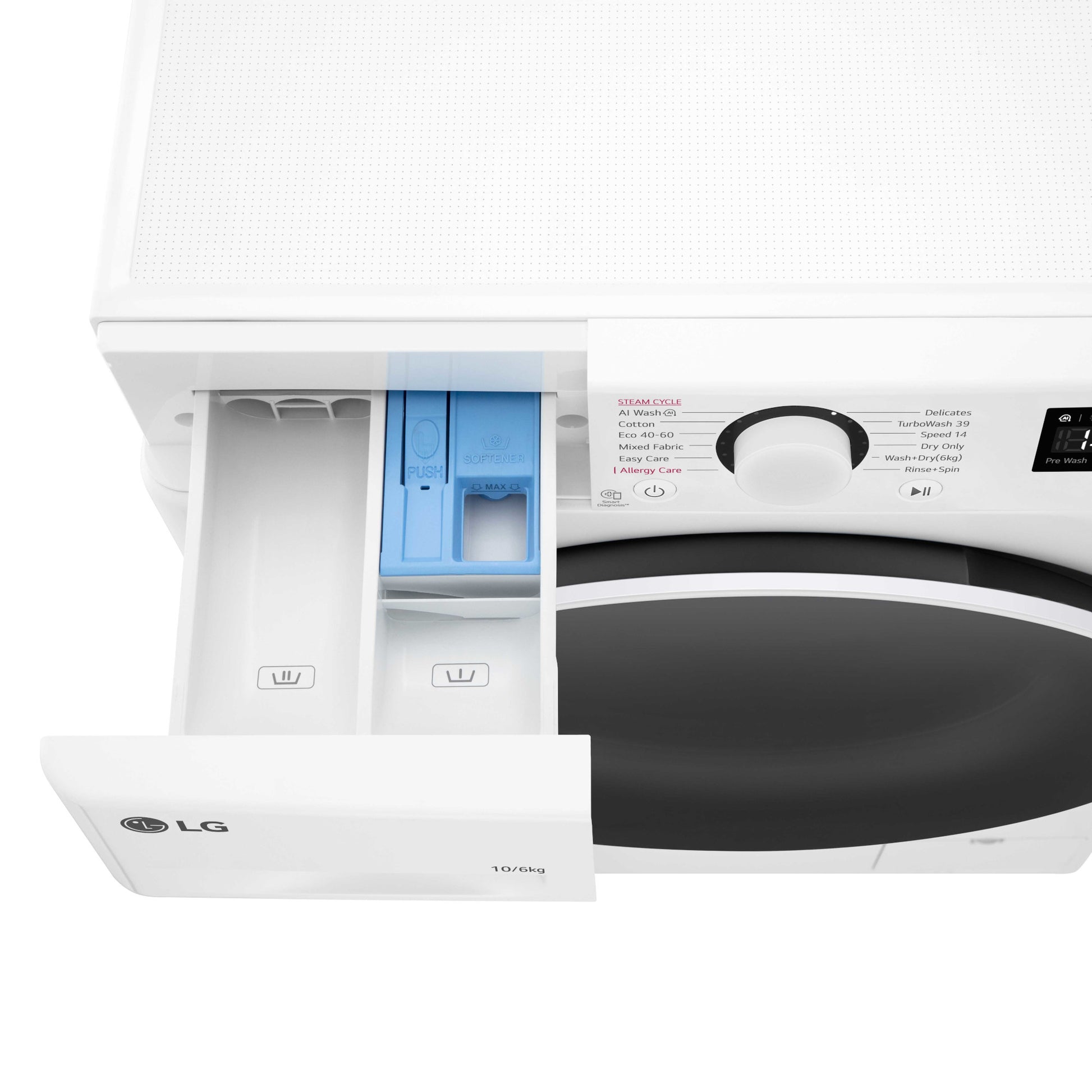 LG Series 4 Pro AI Direct Drive 10kg Wash 6kg Dry 1400rpm Washer Dryer - FWY706WWTN1