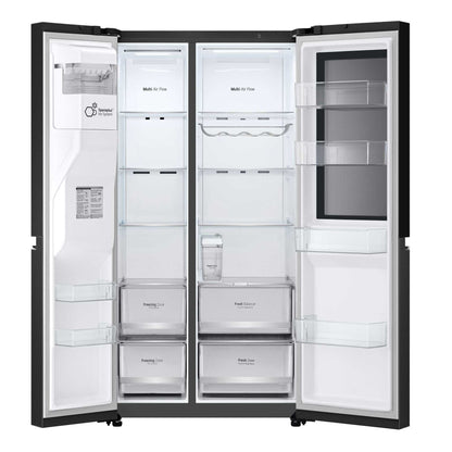 LG InstaView ThinQ GSGV81EPLD WiFi Connected American Fridge Freezer - Black