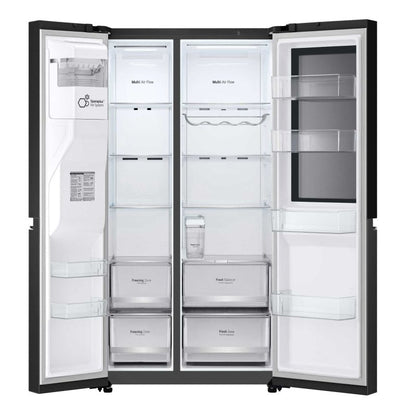 LG InstaView ThinQ GSGV81EPLD WiFi Connected American Fridge Freezer - Black