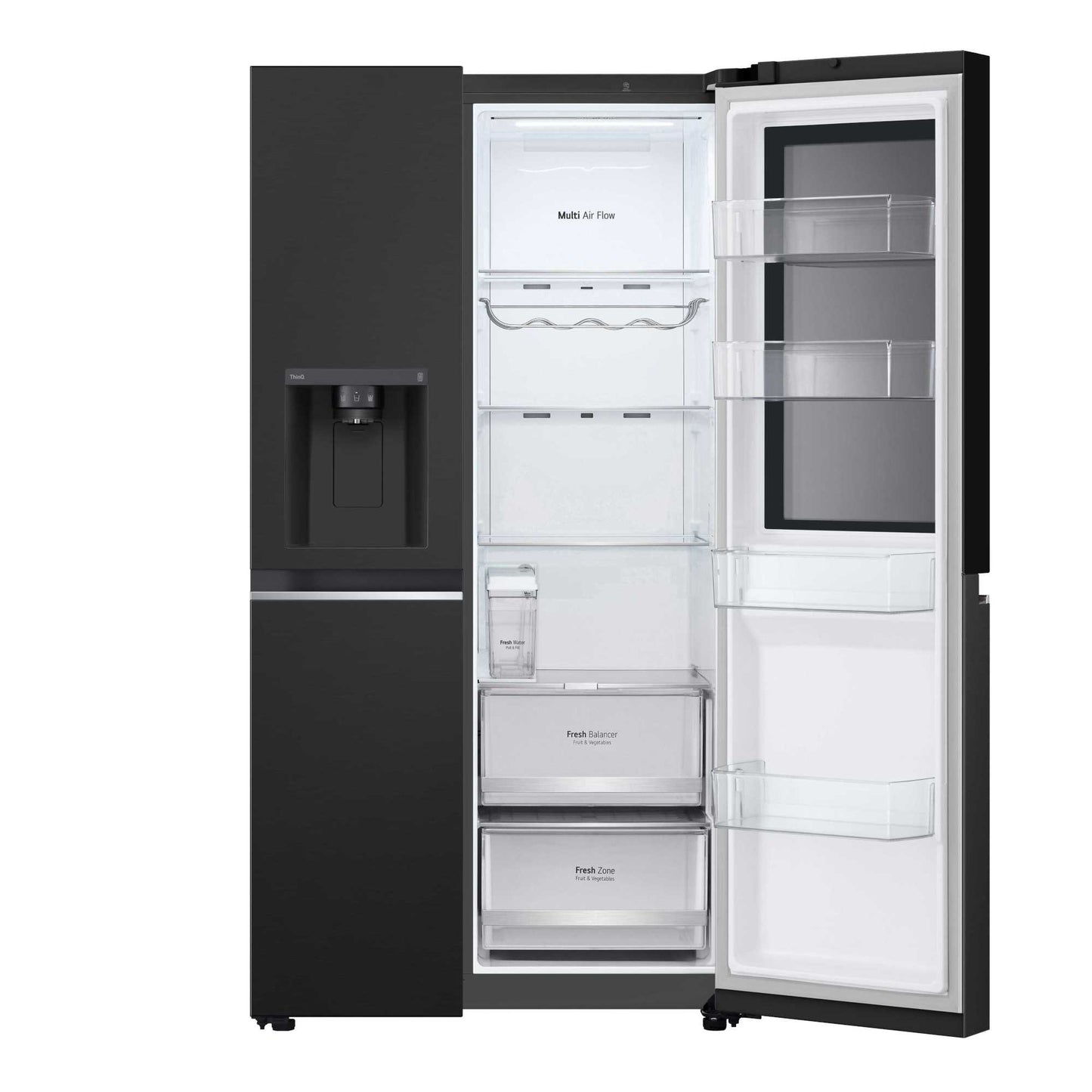 LG InstaView ThinQ GSGV81EPLD WiFi Connected American Fridge Freezer - Black