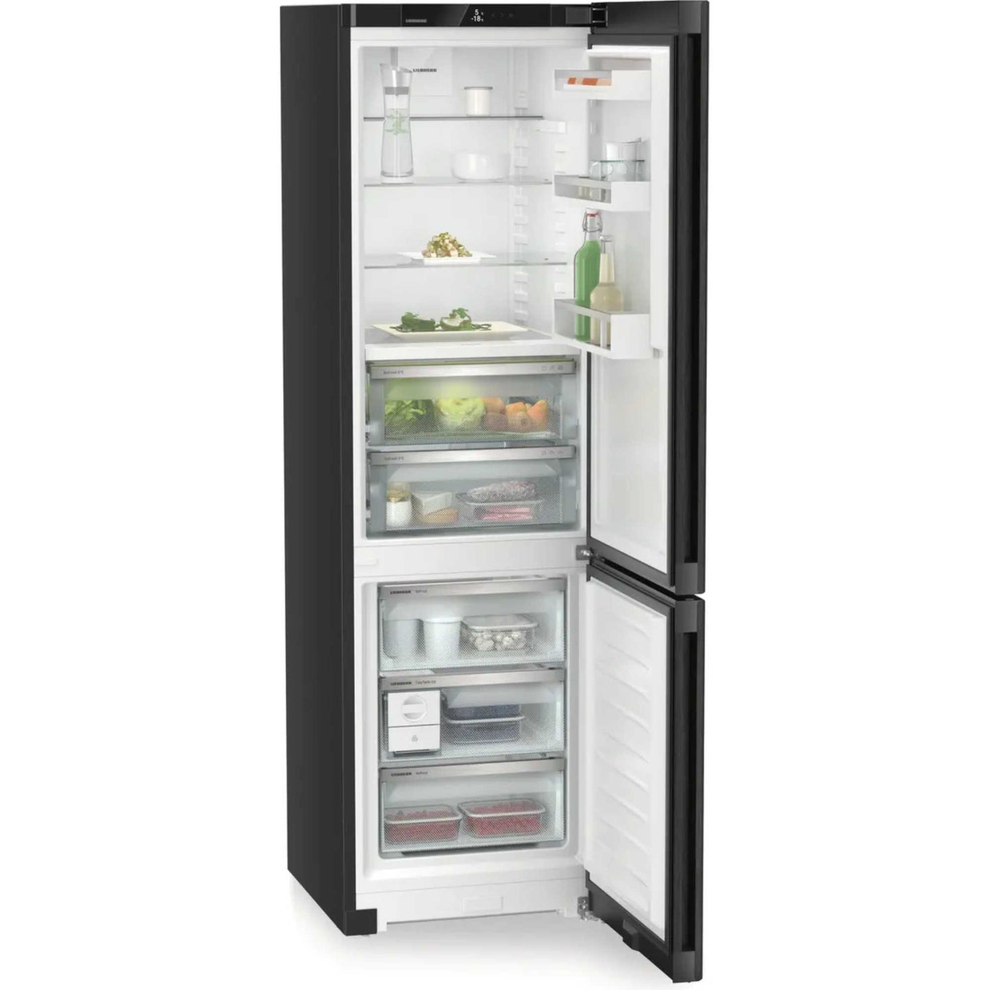 Liebherr plus BioFresh Fridge Freezer 70/30 NoFrost - Black Steel - CBNbda 572i