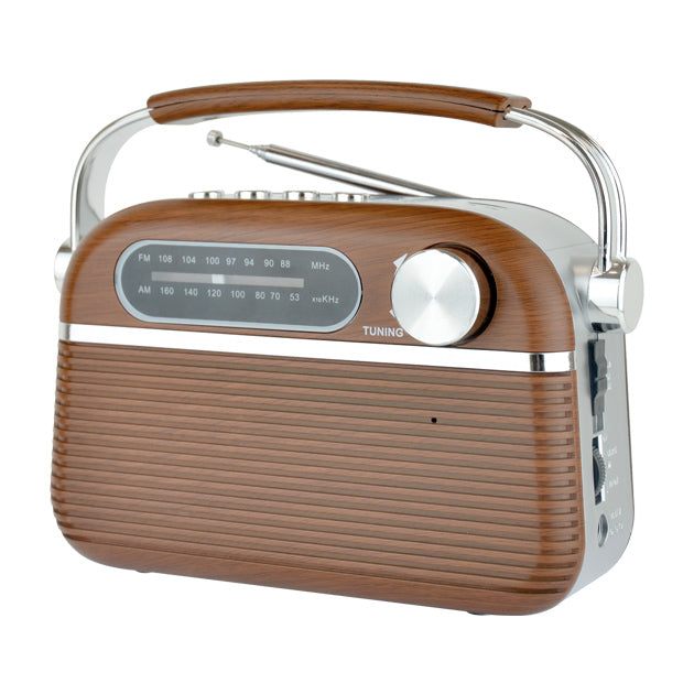 AM/FM VINTAGE PORTABLE RADIO WITH B/T WOOD