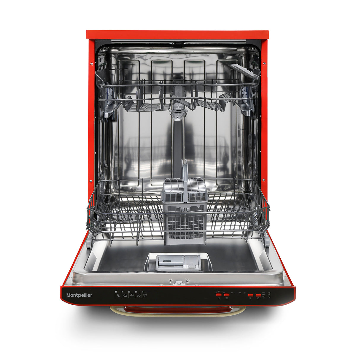 Montpellier MAB1353DR 60cm Retro Dishwasher in Red