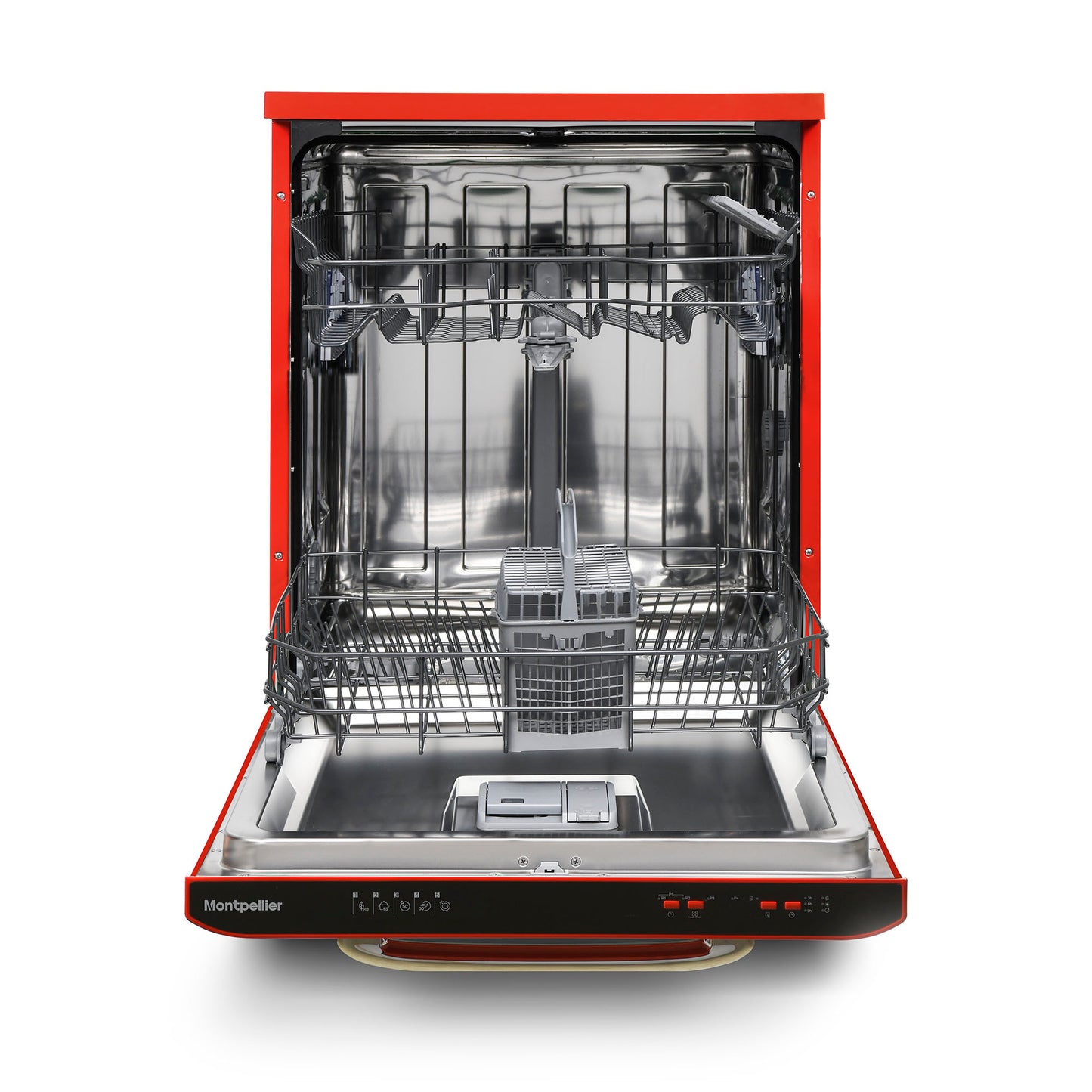 Montpellier MAB1353DR 60cm Retro Dishwasher in Red