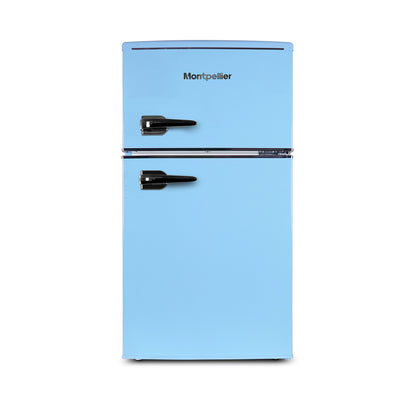 Montpellier MAB2035EPB Undercounter Retro Fridge Freezer in Pastel Blue