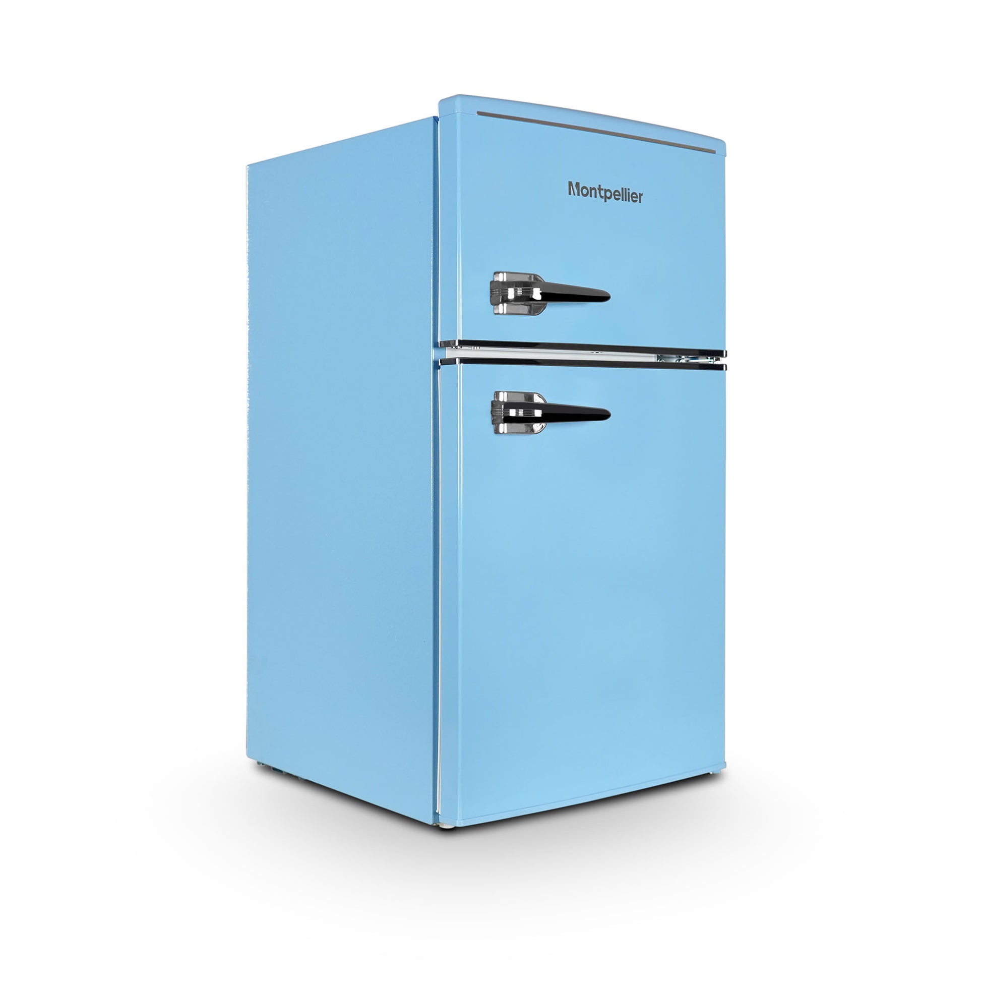 Montpellier MAB2035EPB Undercounter Retro Fridge Freezer in Pastel Blue