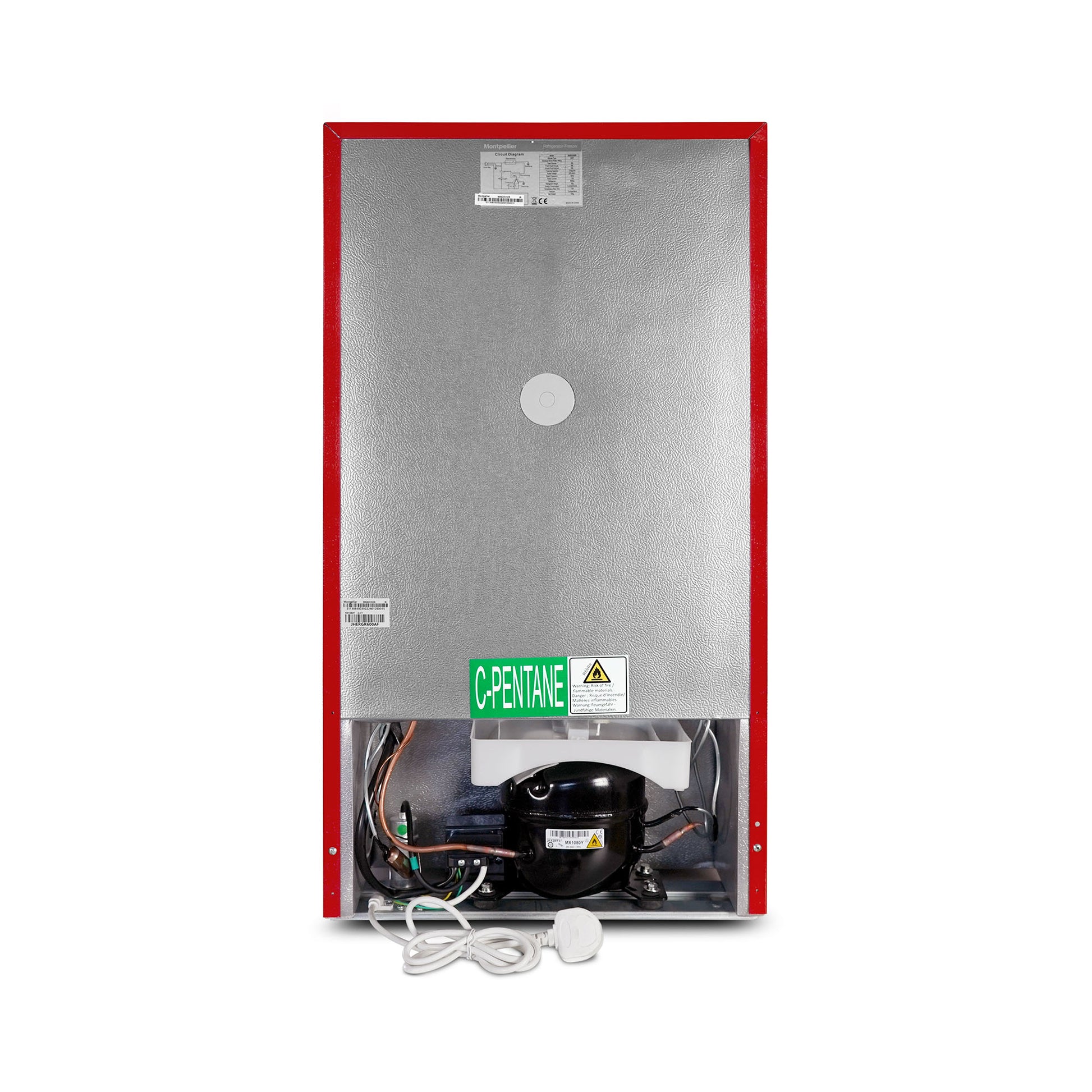 Montpellier MAB2035ER Undercounter Retro Fridge Freezer in Red