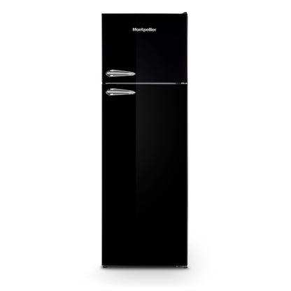Montpellier MAB346EK Retro Top Mount Fridge Freezer in BLACK