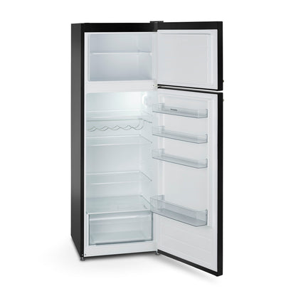 Montpellier MAB346EK Retro Top Mount Fridge Freezer in BLACK