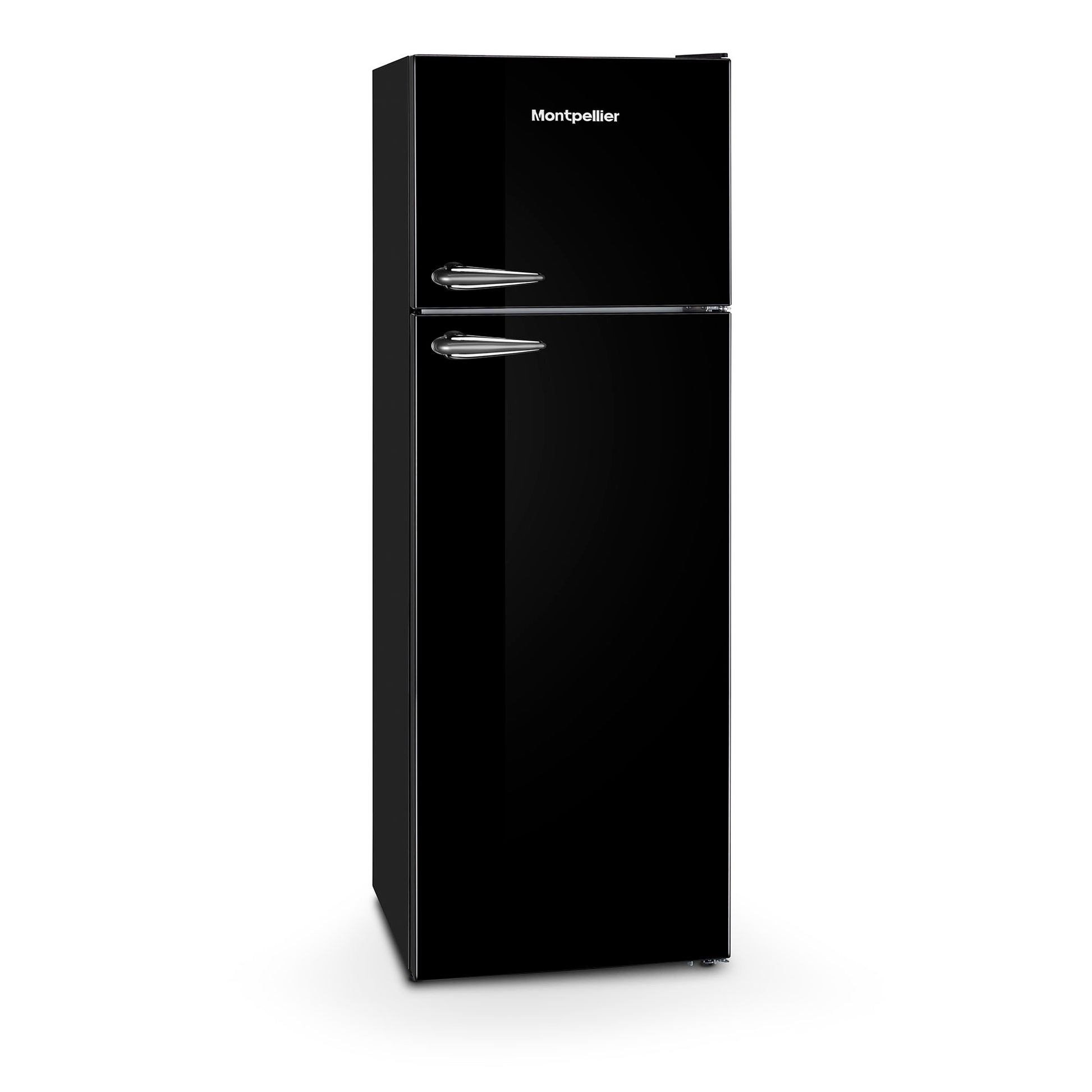 Montpellier MAB346EK Retro Top Mount Fridge Freezer in BLACK