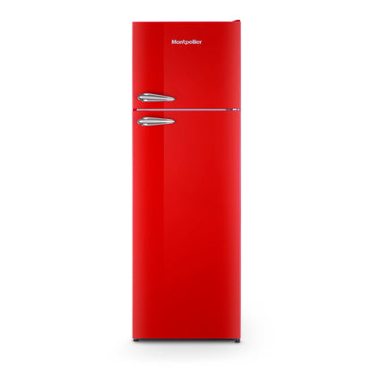 Montpellier MAB346ER Retro Top Mount Fridge Freezer in RED
