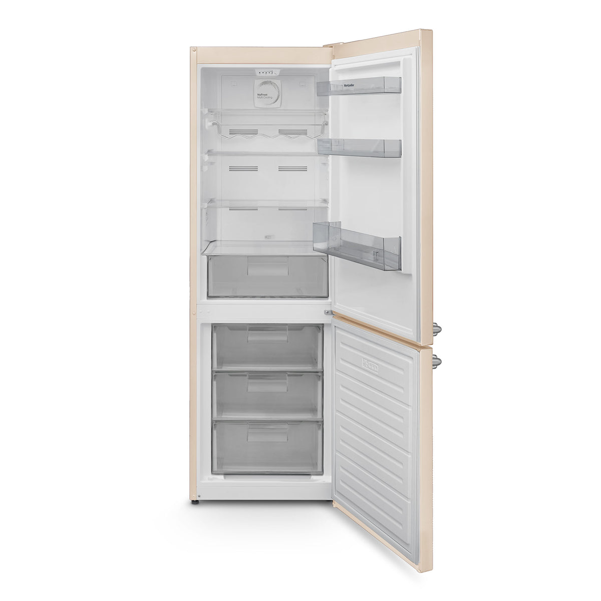 Montpellier MAB386EC Retro No Frost Fridge Freezer in Cream
