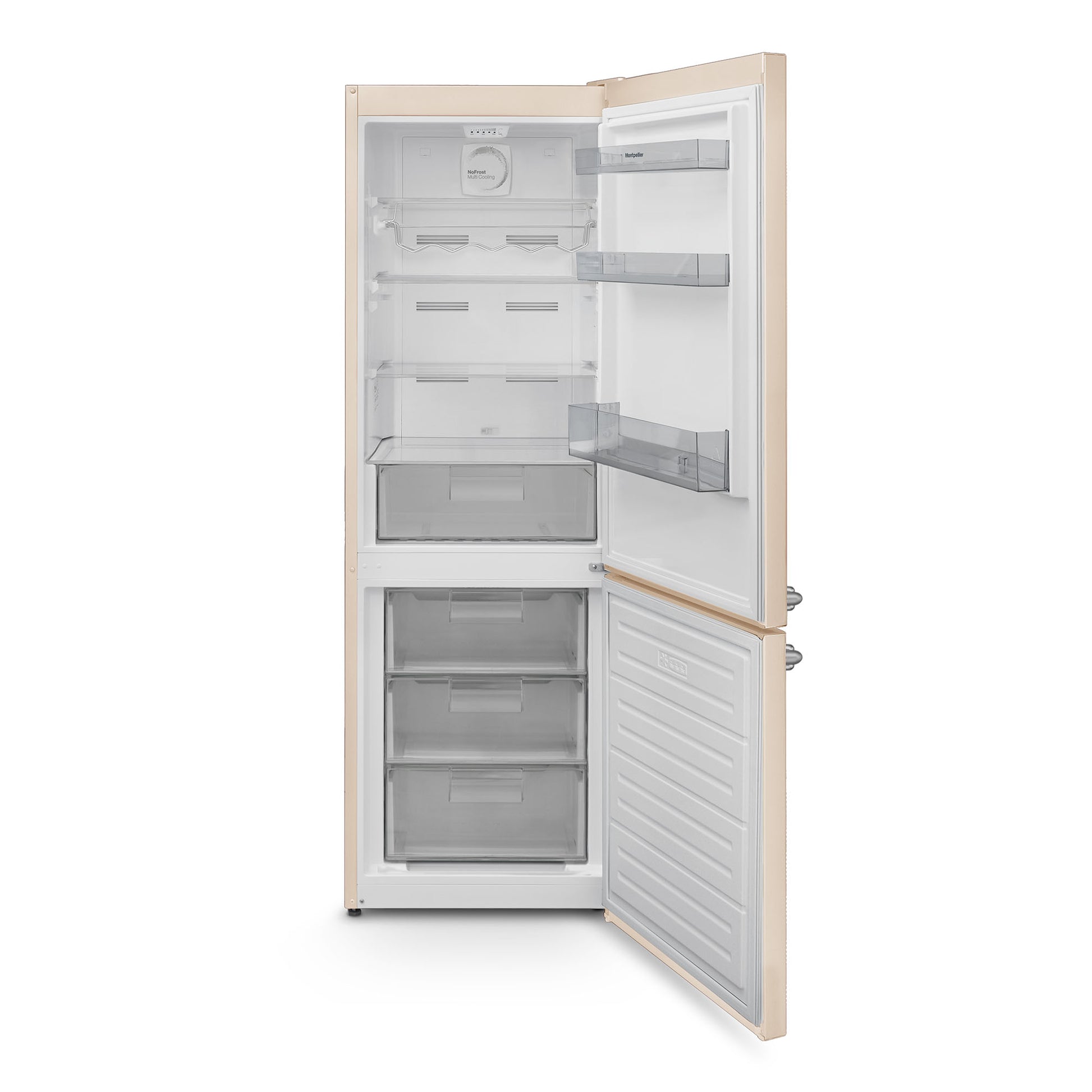 Montpellier MAB386EC Retro No Frost Fridge Freezer in Cream