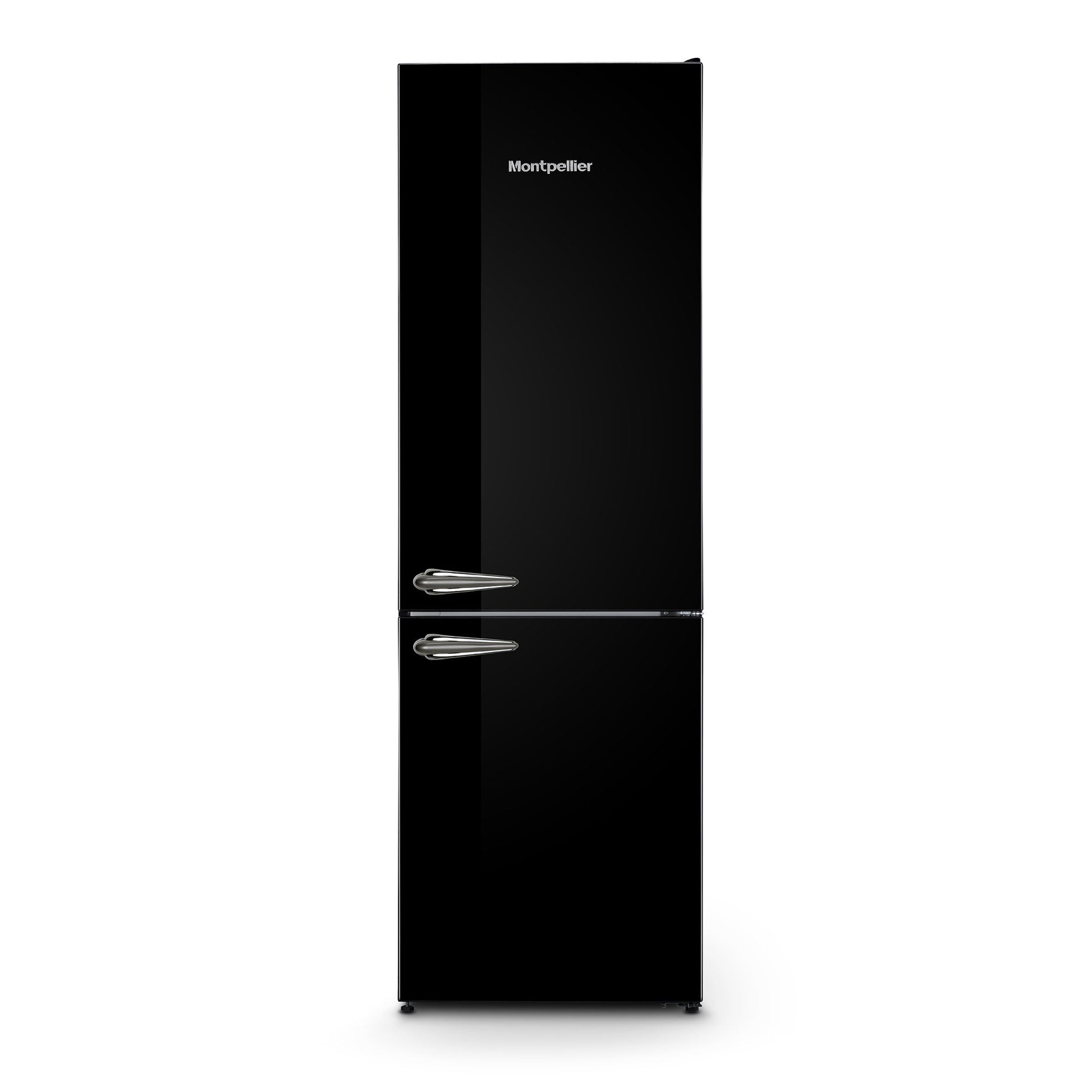 Montpellier MAB386EK Retro No Frost Fridge Freezer in BLACK