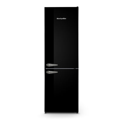 Montpellier MAB386EK Retro No Frost Fridge Freezer in BLACK