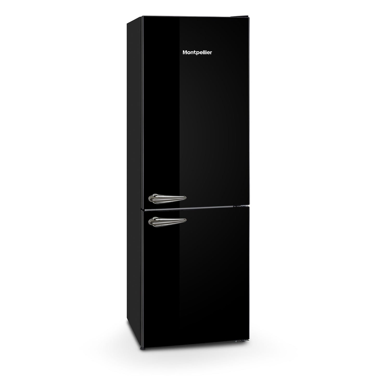 Montpellier MAB386EK Retro No Frost Fridge Freezer in BLACK