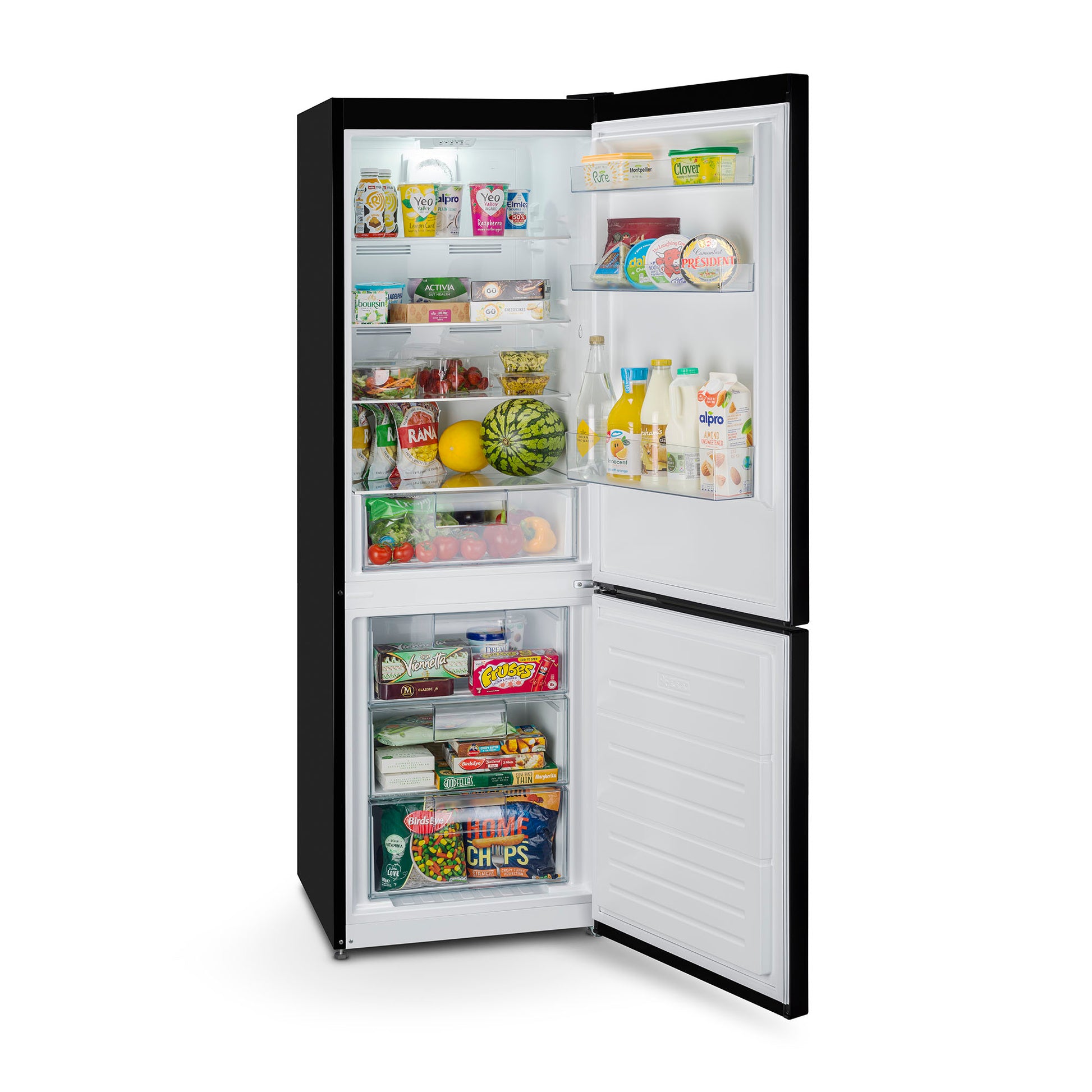 Montpellier MAB386EK Retro No Frost Fridge Freezer in BLACK