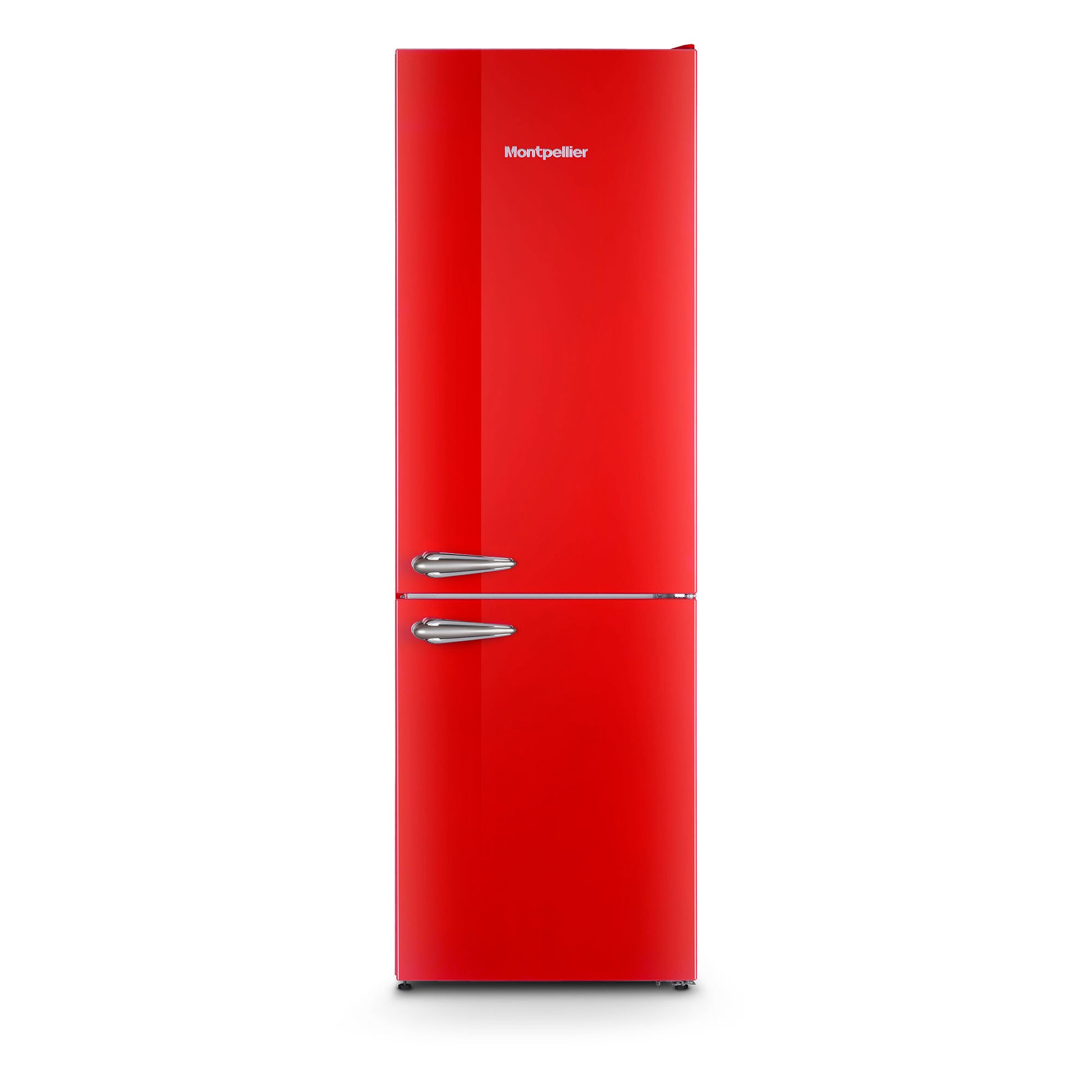 Montpellier MAB386ER Retro No Frost Fridge Freezer in RED