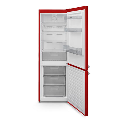 Montpellier MAB386ER Retro No Frost Fridge Freezer in RED