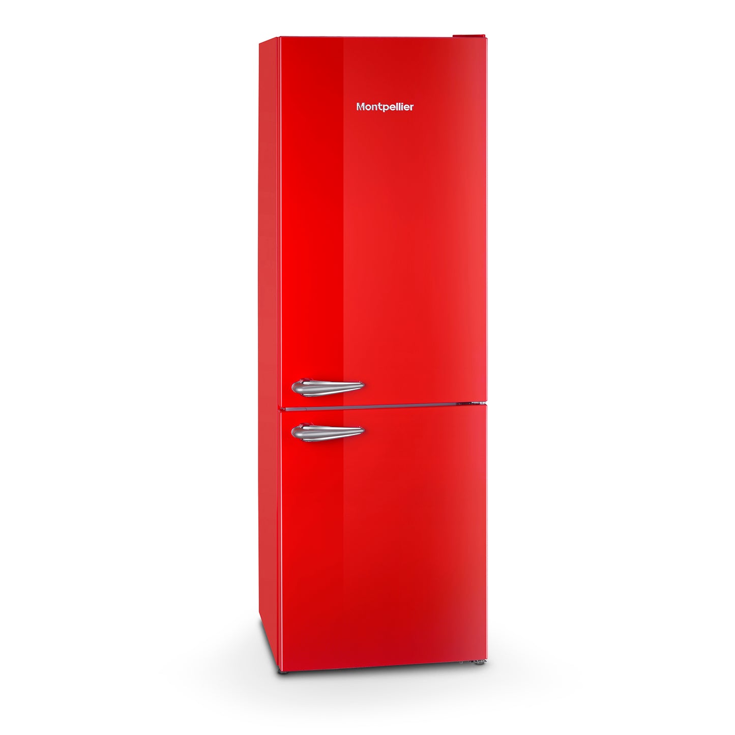 Montpellier MAB386ER Retro No Frost Fridge Freezer in RED
