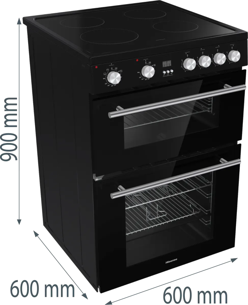 Hisense HDE3211BBUK Electric Cooker with Ceramic Hob - Black