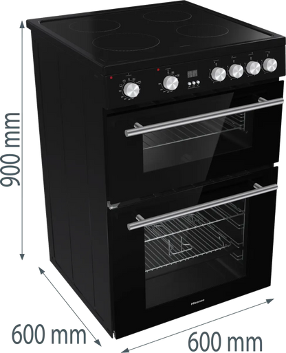 Hisense HDE3211BBUK Electric Cooker with Ceramic Hob - Black
