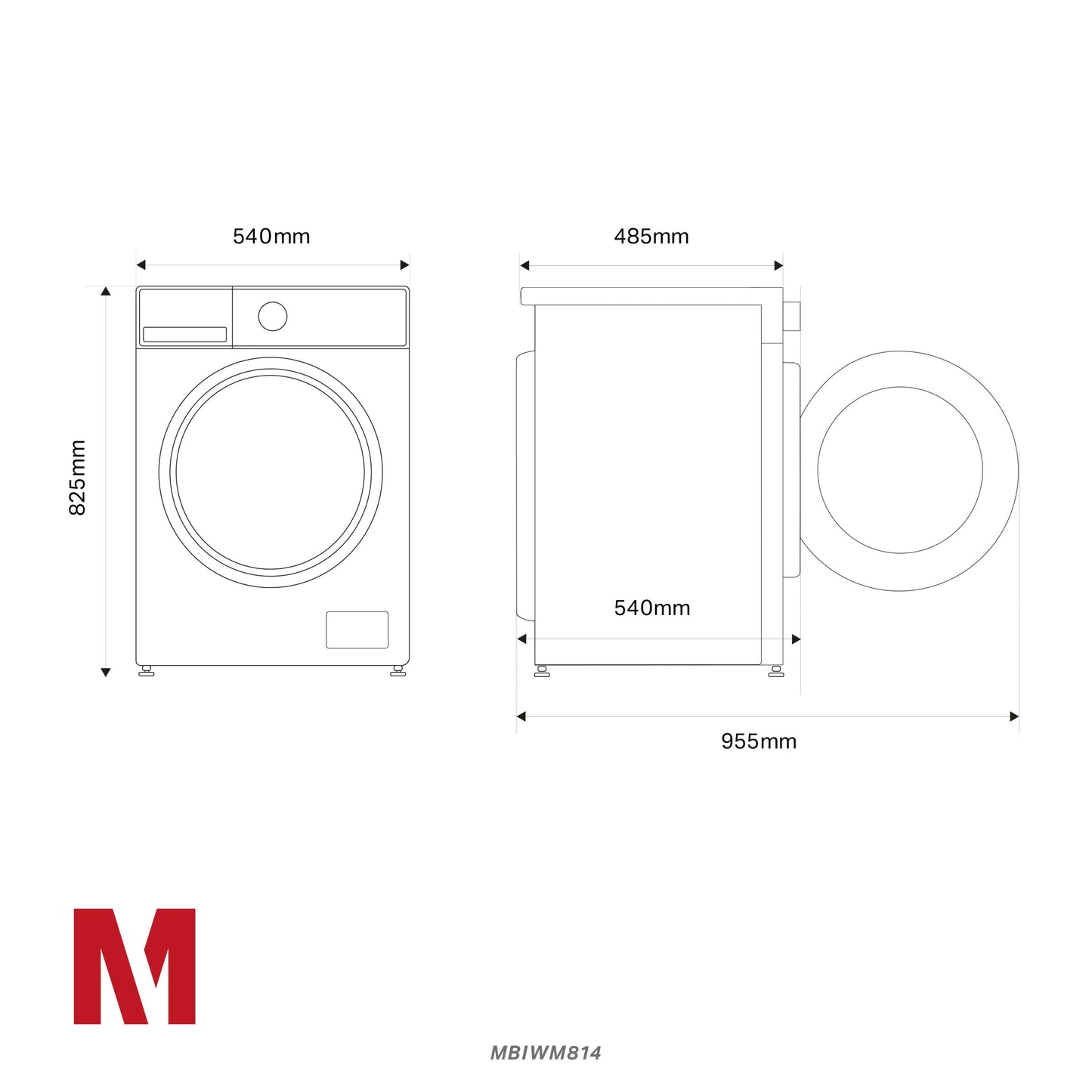 Montpellier MBIWM814 8kg Integrated Washing Machine