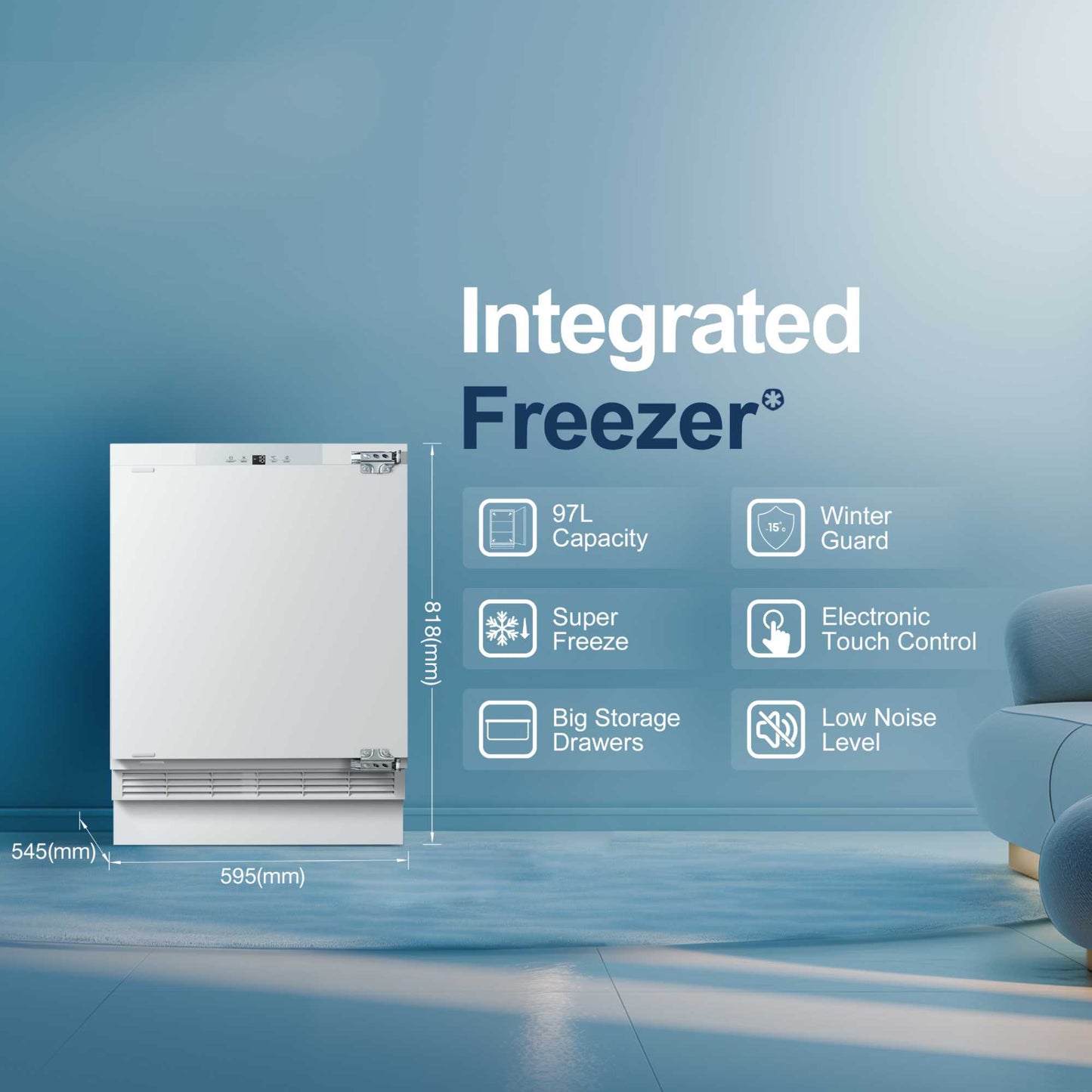 Fridgemaster Built-In Undercounter Freezer Low Frost - MBUZ6097E