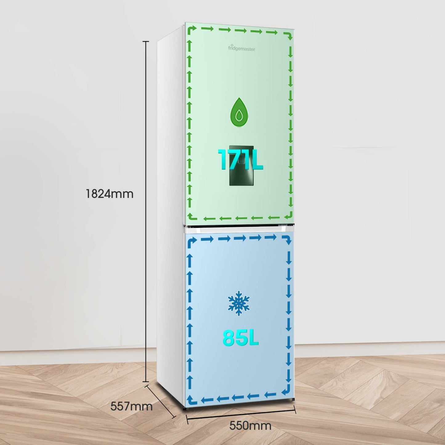 Fridgemaster Fridge Freezer 60/40 Total No Frost - White - MC55251DE