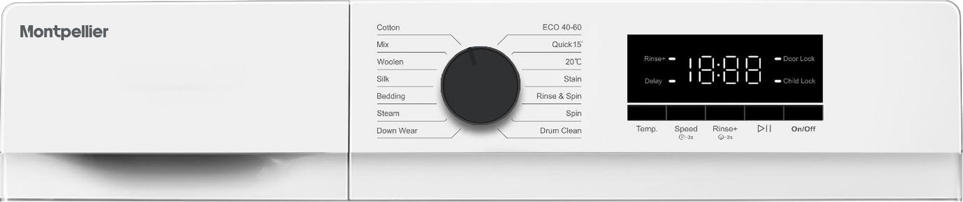 Montpellier MDA812CWM 8Kg 1200rpm Washing Machine in White