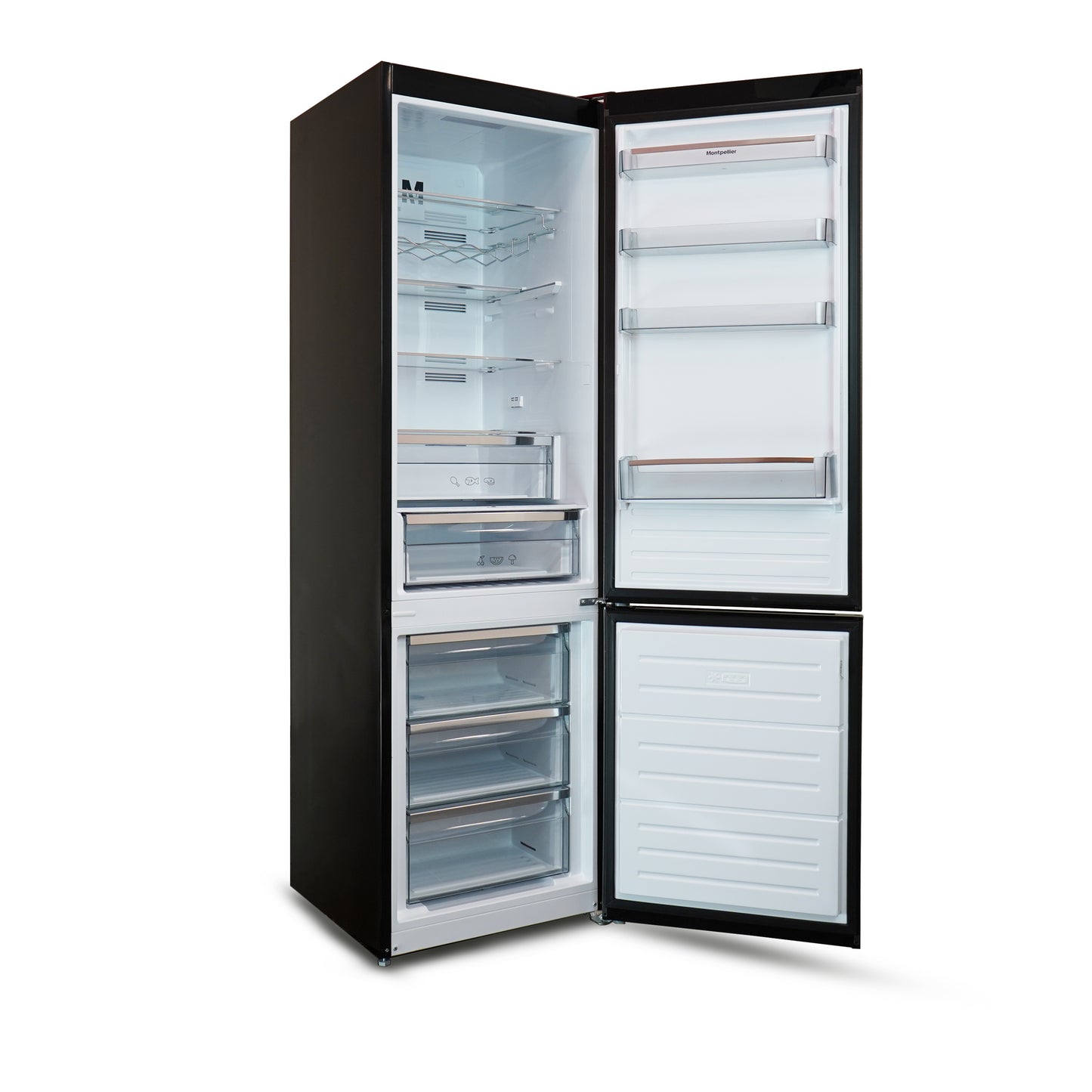 Montpellier MDANF201DX No Frost Fridge Freezer in Dark Inox