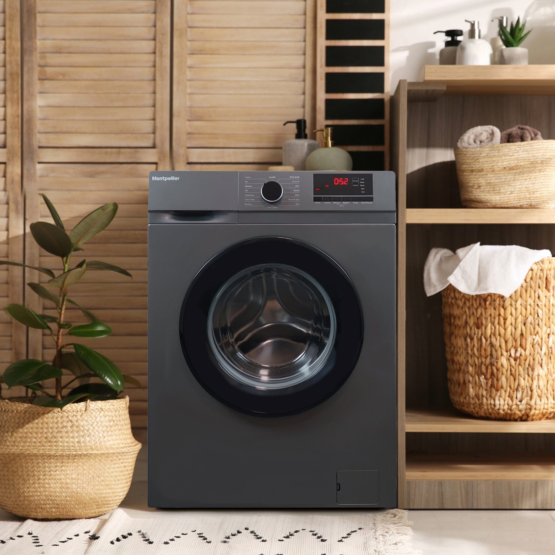 Montpellier MDAWM1014S 10kg 1400rpm Washing Machine in Silver
