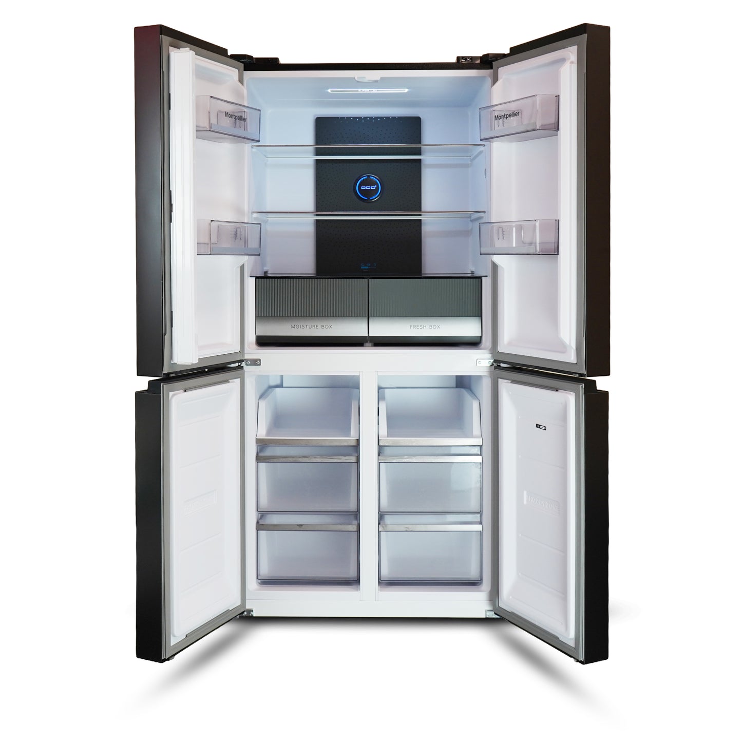 Montpellier MDAXD183DX Cross Door Fridge Freezer in Dark Inox