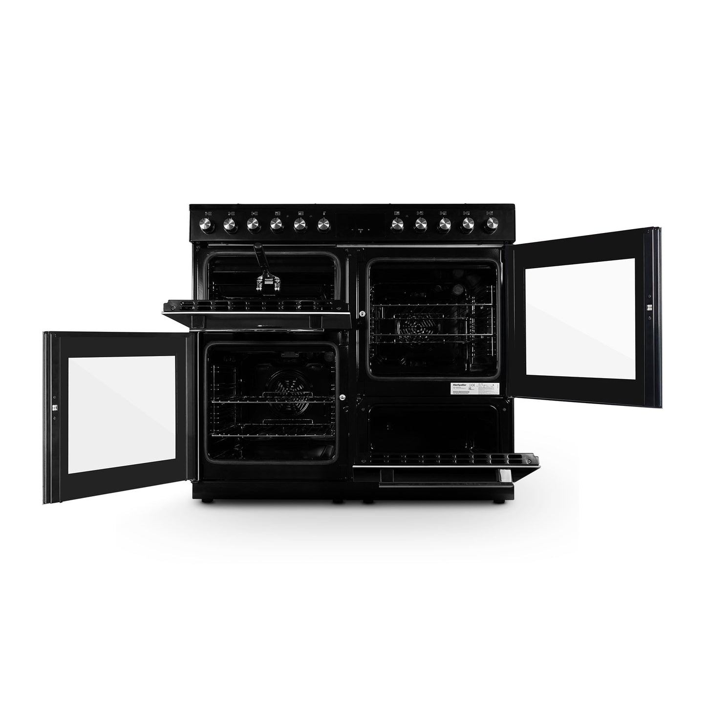 Montpellier MDFRC100K Dual Fuel Range Cooker in Black