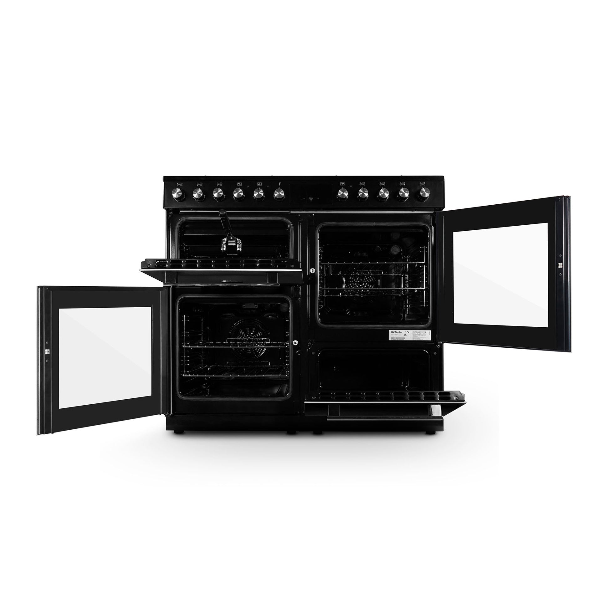 Montpellier MDFRC100K Dual Fuel Range Cooker in Black