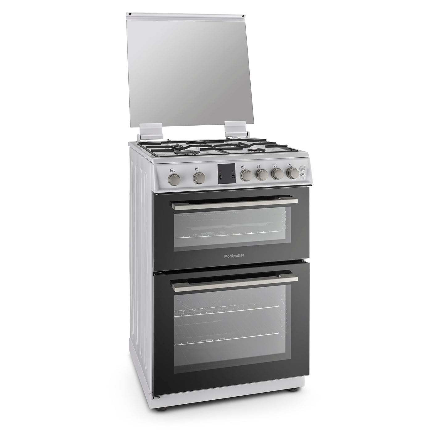 Montpellier MDOG60LW 60cm Gas Double Oven With lid White - LPG Jets Included