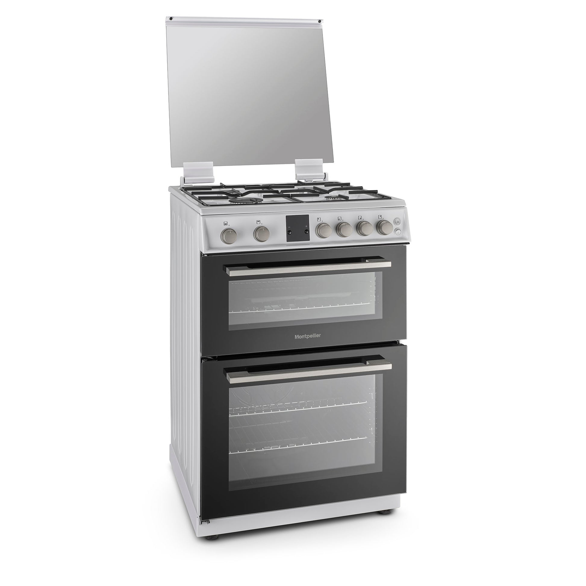 Montpellier MDOG60LW 60cm Gas Double Oven With lid White - LPG Jets Included