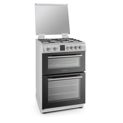 Montpellier MDOG60LW 60cm Gas Double Oven With lid White - LPG Jets Included