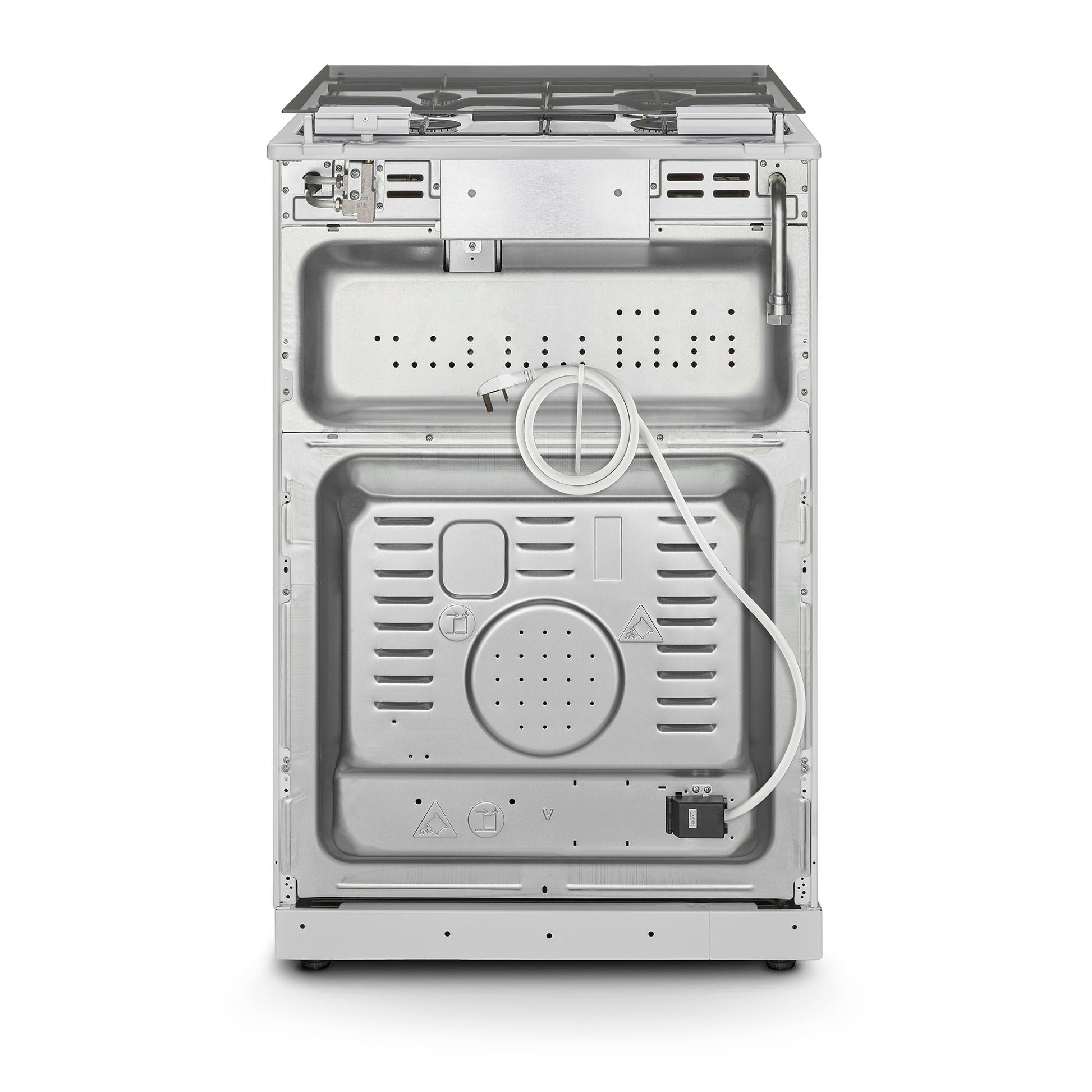 Montpellier MDOG60LW 60cm Gas Double Oven With lid White - LPG Jets Included