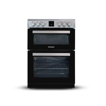 Montpellier MDOI60FS 60cm Induction Double Cooker in Silver