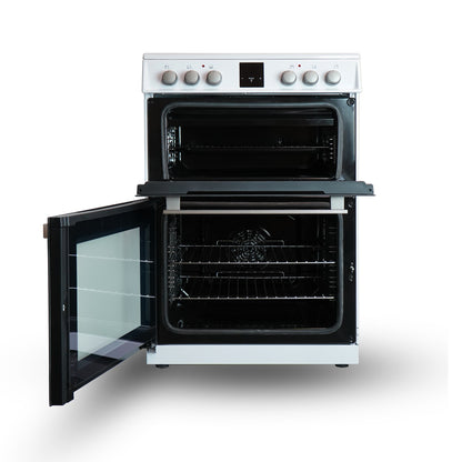 Montpellier MDOI60FW 60cm Induction Double Cooker in White