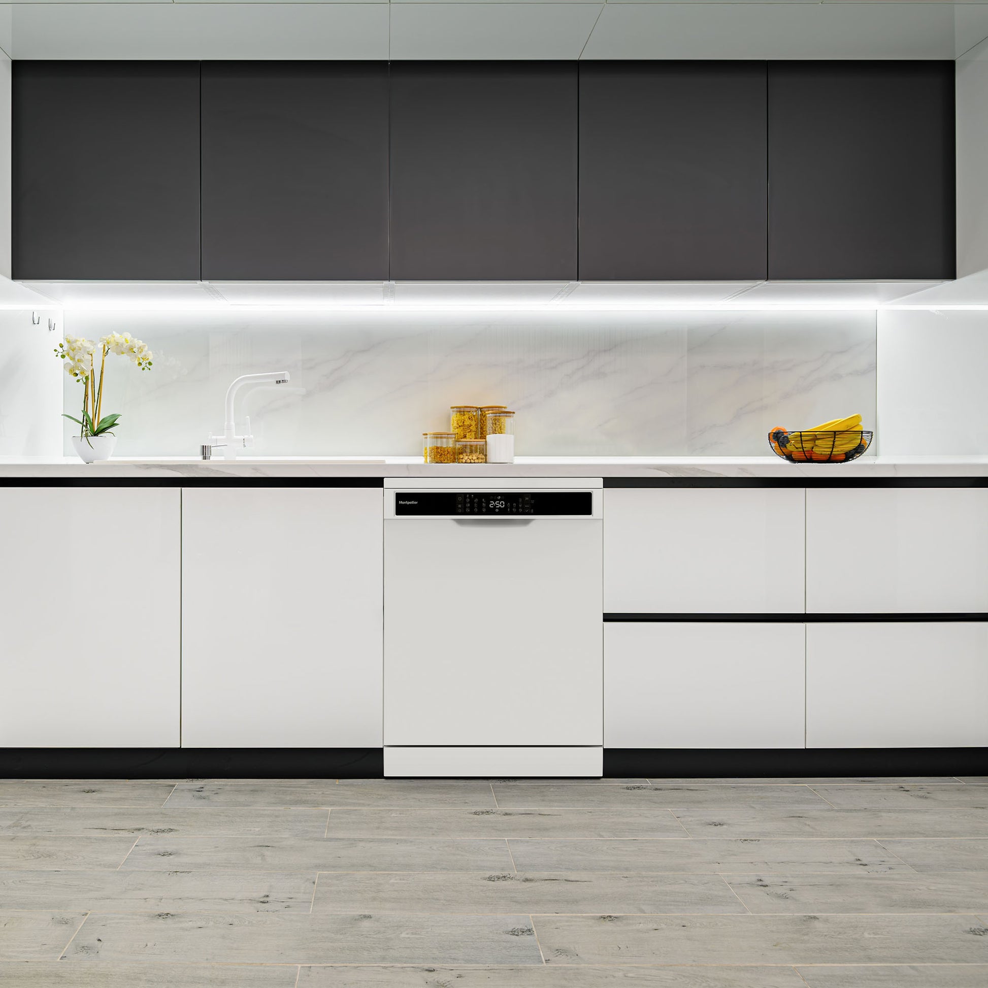 Montpellier MDWC1496W 60cm Freestanding Dishwasher in White