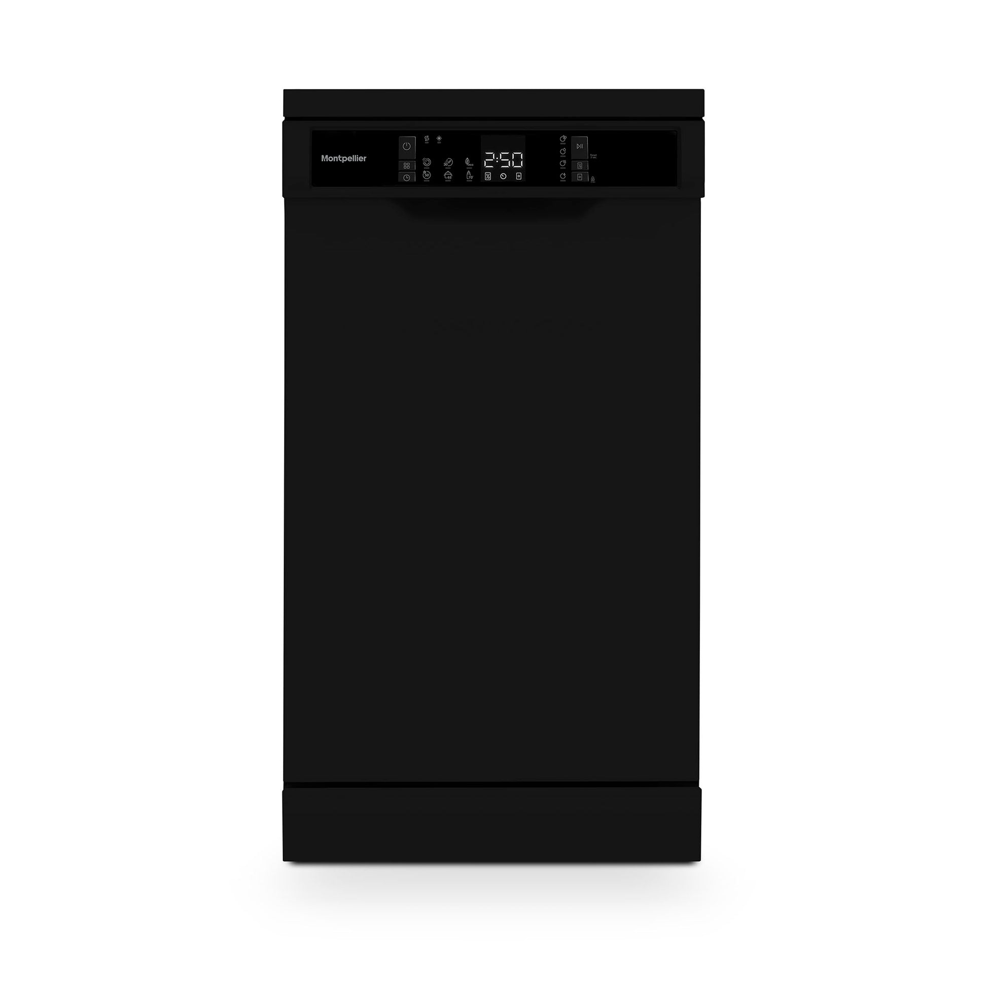 Montpellier MDWD1064K 45cm Freestanding Slimline Dishwasher in Black