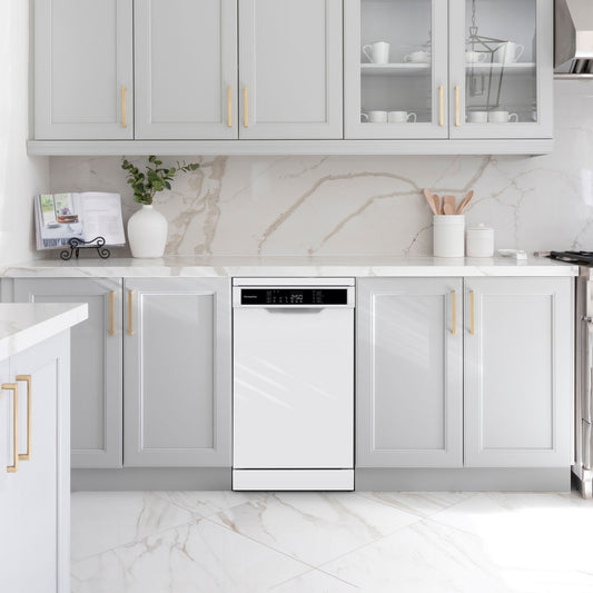 Montpellier MDWD1064W 45cm Freestanding Slimline Dishwasher in White